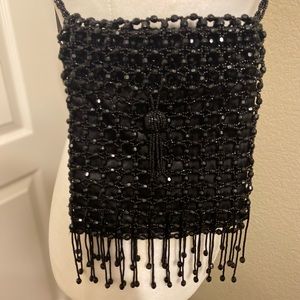Vintage Black Bijoux Terner Beaded Bag